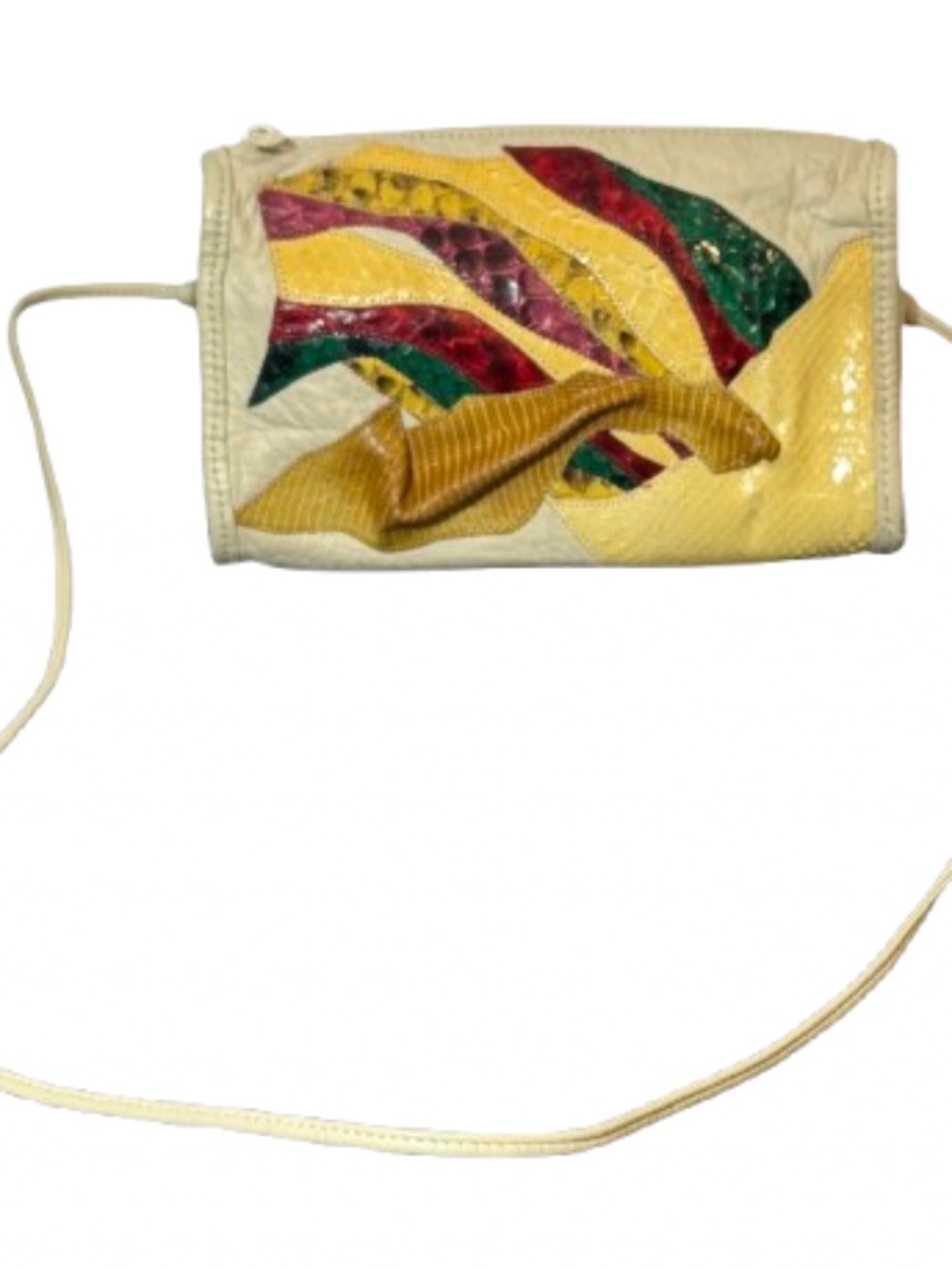 Vintage Carlos Falchi Leather & Snake Skin Vibrant Patchwork Purse